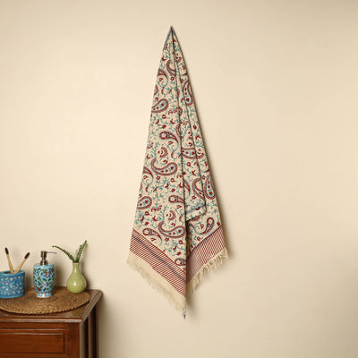Beige - printed handloom cotton sanganeri towel 39