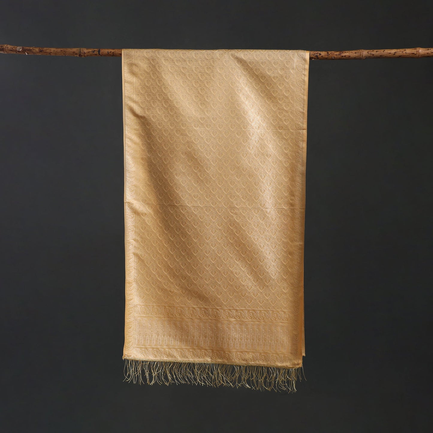 Brocade handloom semi silk banarasi stole 07 - handcrafted