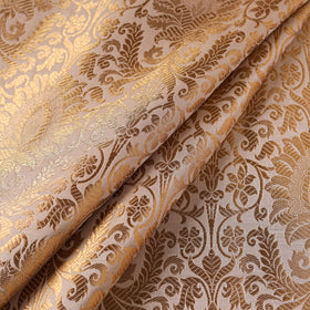 Beige - brocade silk banarasi fabric 11 - handcrafted