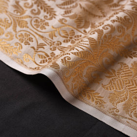Beige - brocade silk banarasi fabric 11 - handcrafted