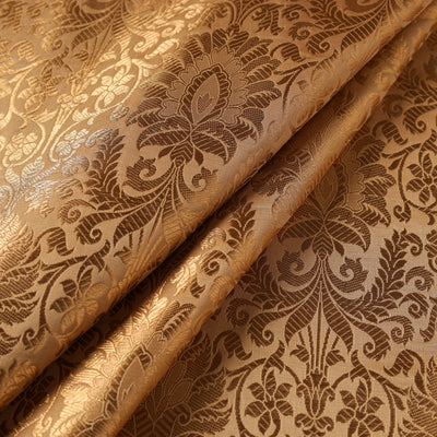 Beige - brocade silk banarasi fabric 12 - handcrafted