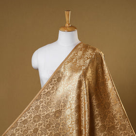 Beige - brocade silk banarasi fabric 02 - handcrafted