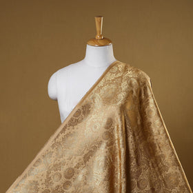 Beige - brocade silk banarasi fabric 04 - handcrafted