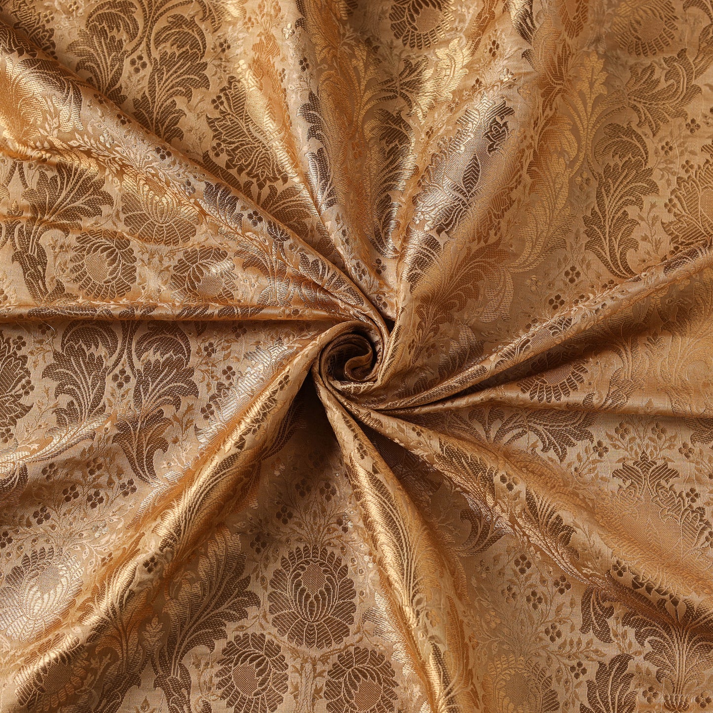 Beige - brocade silk banarasi fabric 04 - handcrafted