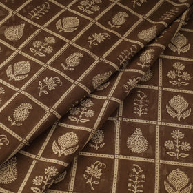 Brown Bagh Hand Block Print Natural Dyed Cotton Fabric