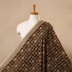 Brown Bagh Hand Block Print Natural Dyed Cotton Fabric