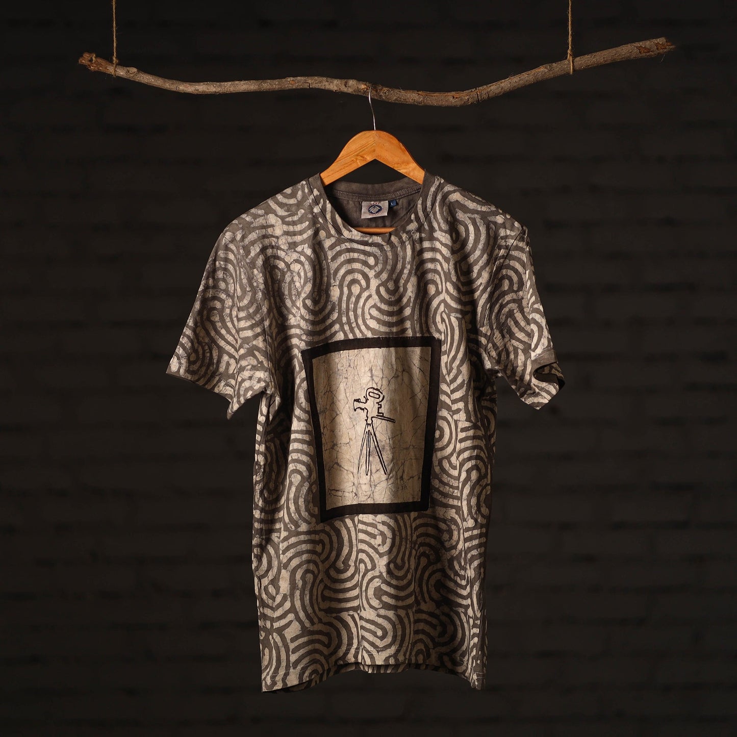 Buy Brown Bindaas Block Art Printed Cotton Round Neck T-shirt