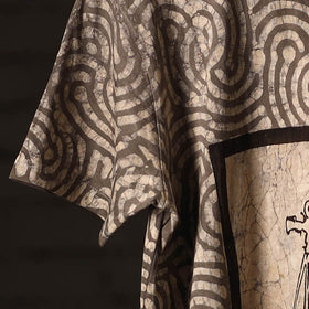 Buy Brown Bindaas Block Art Printed Cotton Round Neck T-shirt