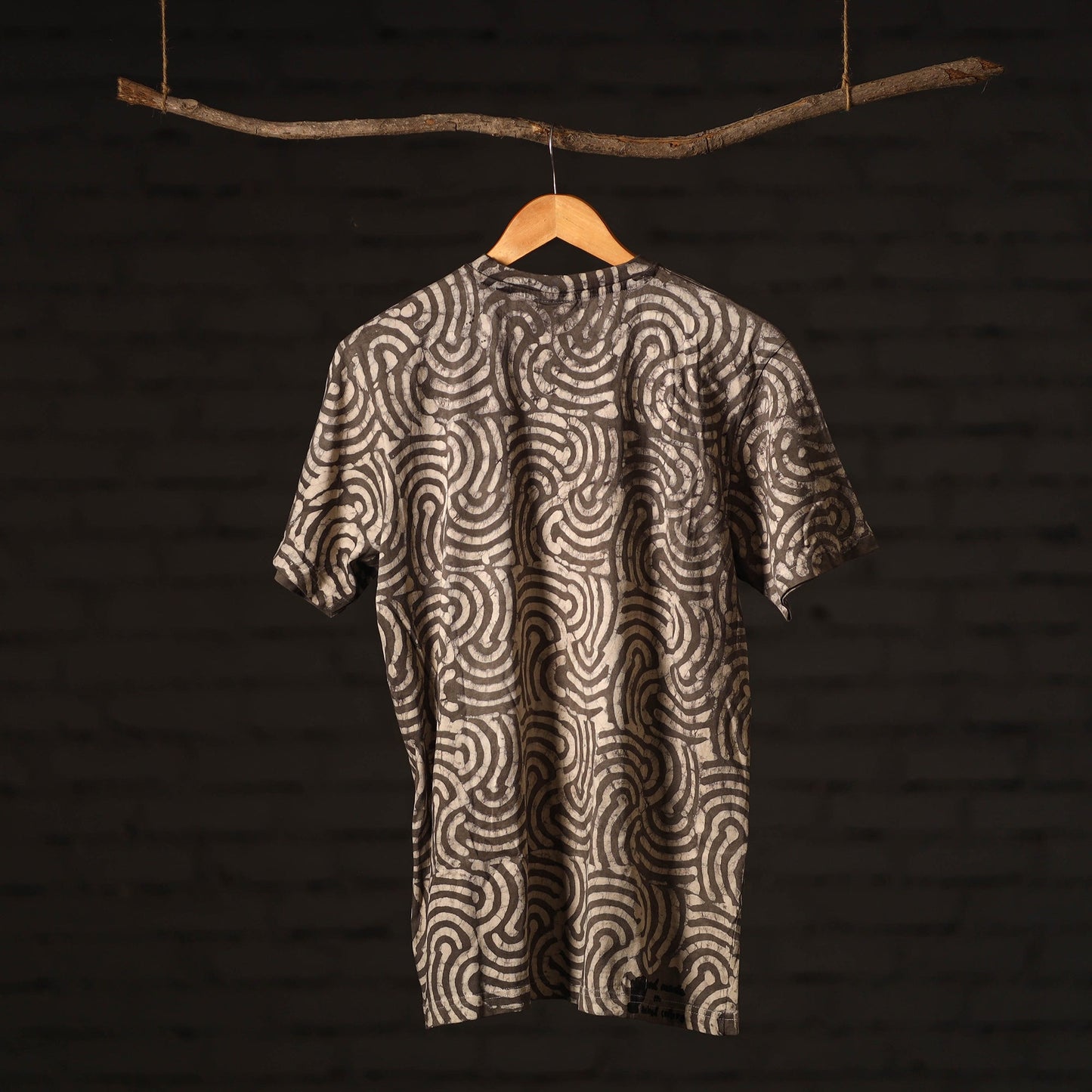 Buy Brown Bindaas Block Art Printed Cotton Round Neck T-shirt