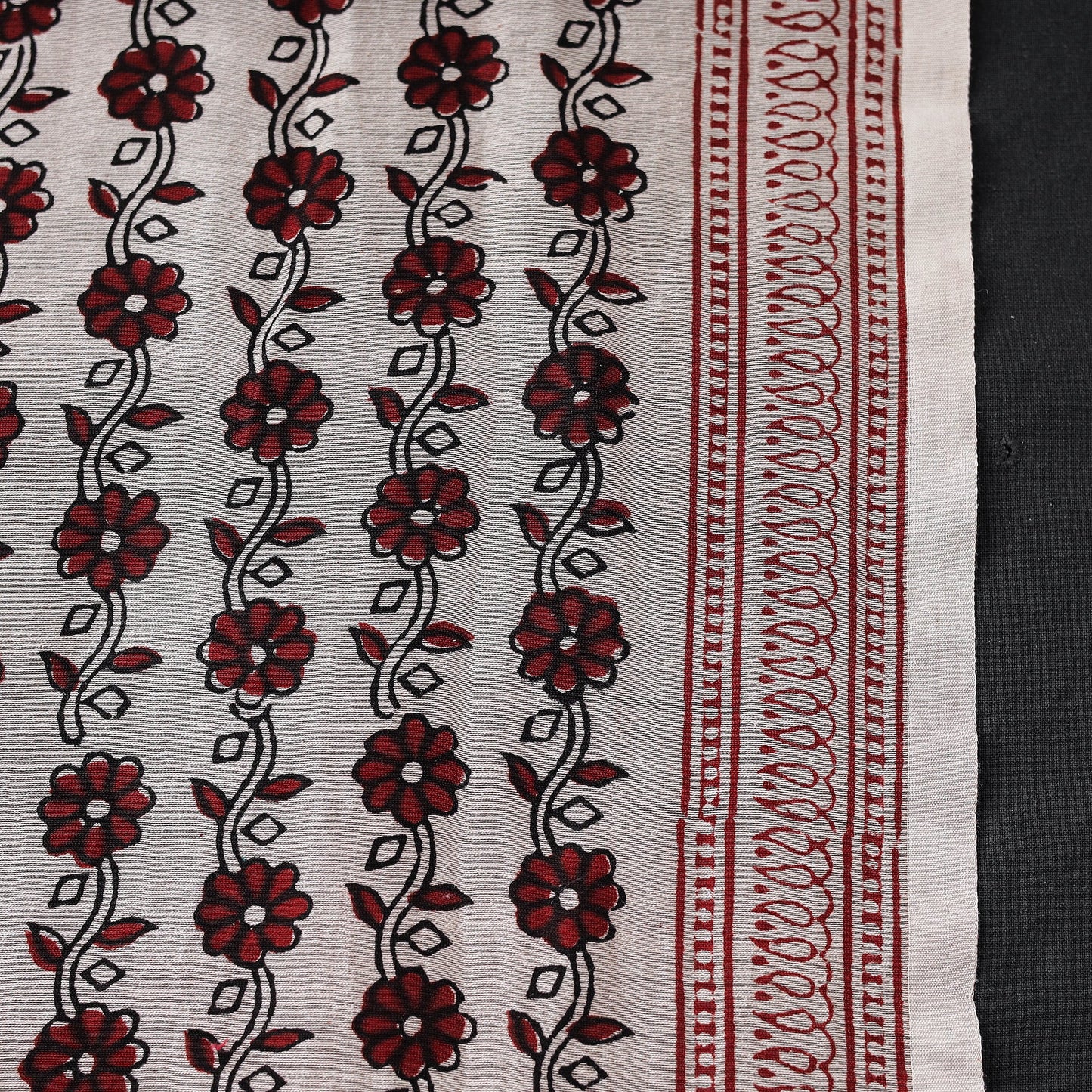 Buy Beige Chanderi Silk Bagh Print Fabric 