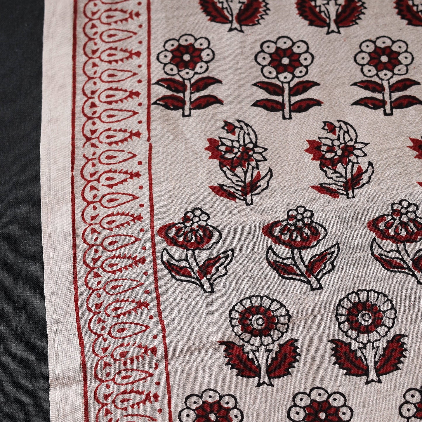 Buy Beige Chanderi Silk Bagh Print Fabric 