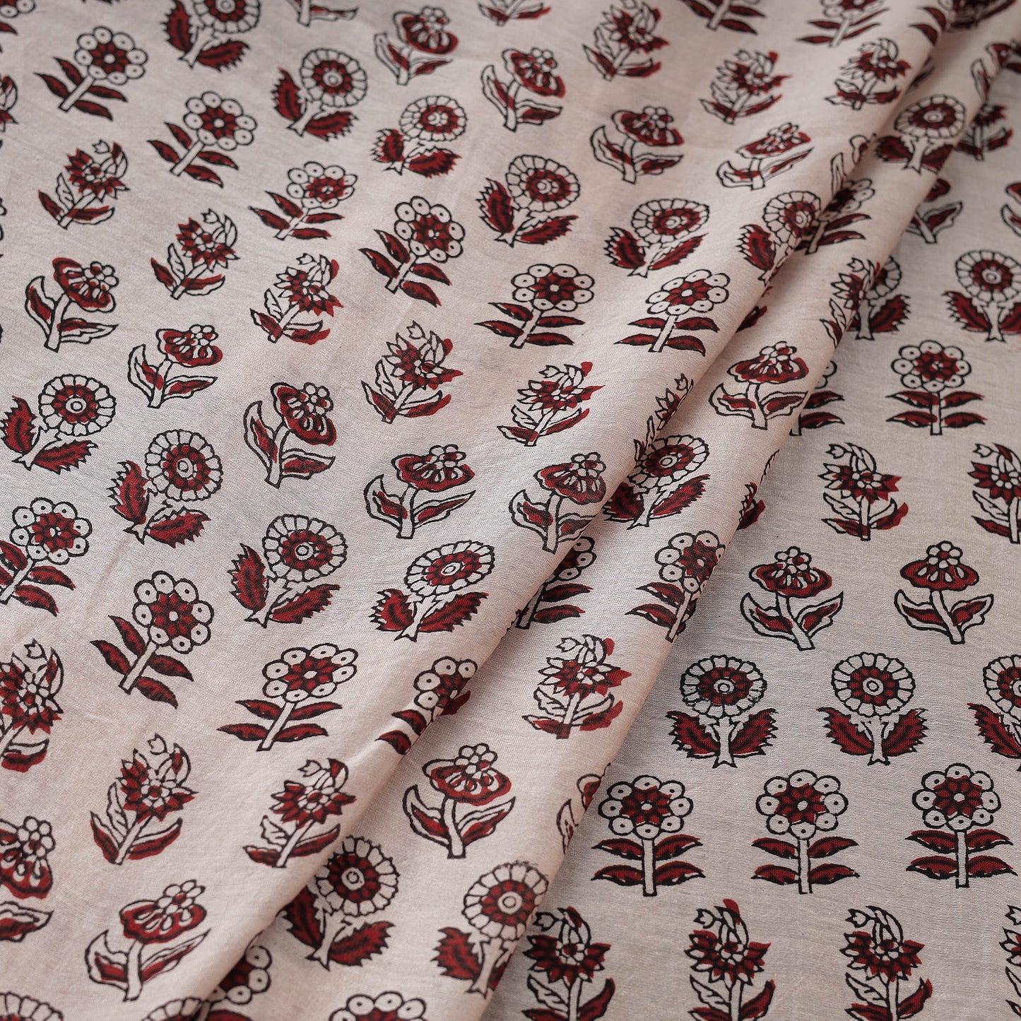 Buy Beige Chanderi Silk Bagh Print Fabric 