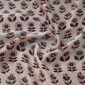 Buy Beige Chanderi Silk Bagh Print Fabric 