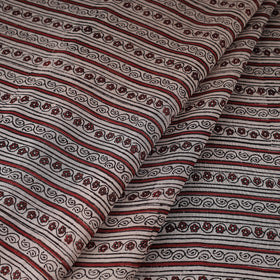  Red Chanderi Silk Bagh Print Fabric 