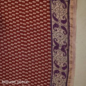 Beige - handloom chanderi silk bagh saree 07 - handcrafted