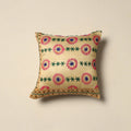 Chanderi silk hand embroidery cushion cover 07 - handcrafted