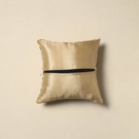 Chanderi silk hand embroidery cushion cover 14 - handcrafted
