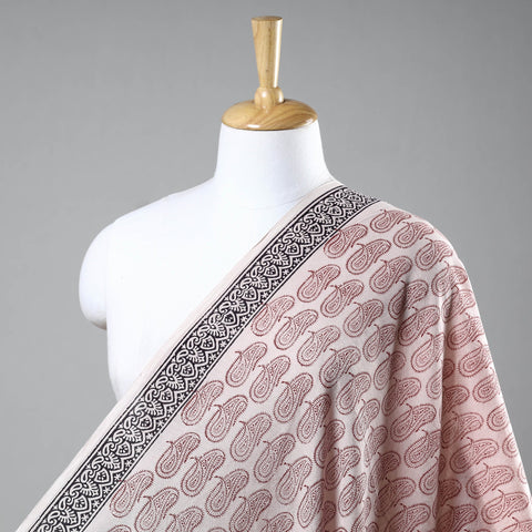 Buy Chanderi Silk Handloom Bagh Block Print Fabric