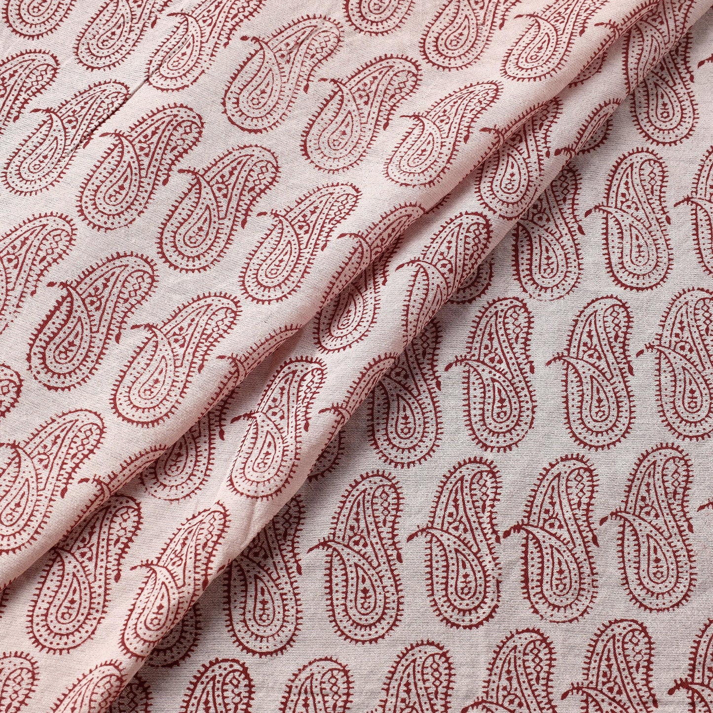 Buy Chanderi Silk Handloom Bagh Block Print Fabric