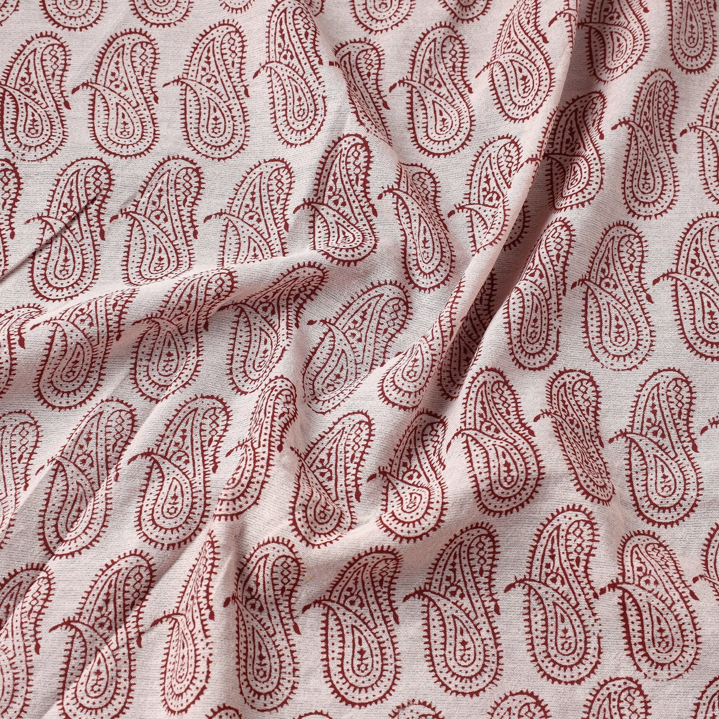 Buy Chanderi Silk Handloom Bagh Block Print Fabric