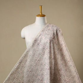 Beige - chanderi silk sanganeri fabric 10 - handcrafted