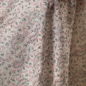 Beige - chanderi silk sanganeri fabric 10 - handcrafted