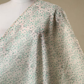 Beige - chanderi silk sanganeri fabric 12 - handcrafted