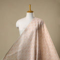 Beige - chanderi silk sanganeri fabric 13 - handcrafted