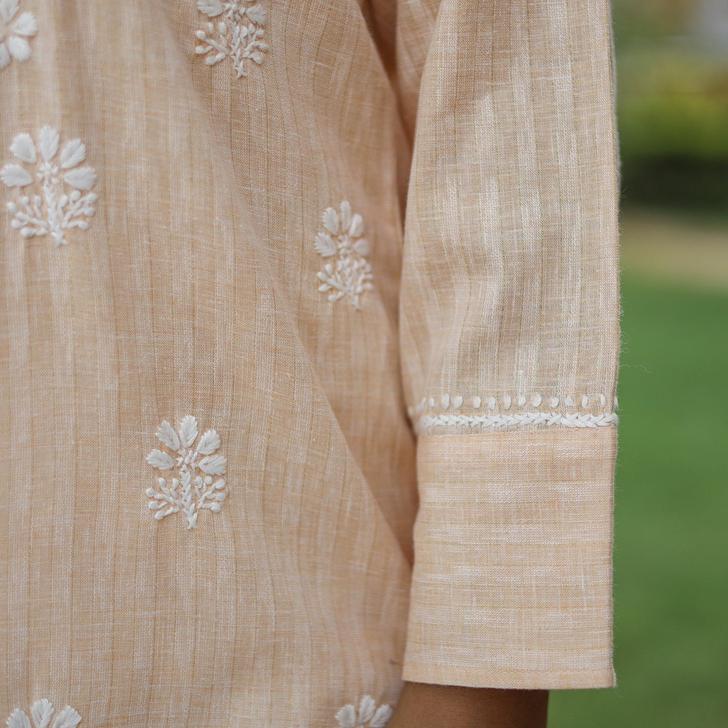 Buy Chikankari Hand Embroidered Cotton Long Kurta for Women