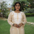 Buy Chikankari Hand Embroidered Cotton Long Kurta for Women