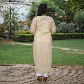 Buy Chikankari Hand Embroidered Cotton Long Kurta for Women