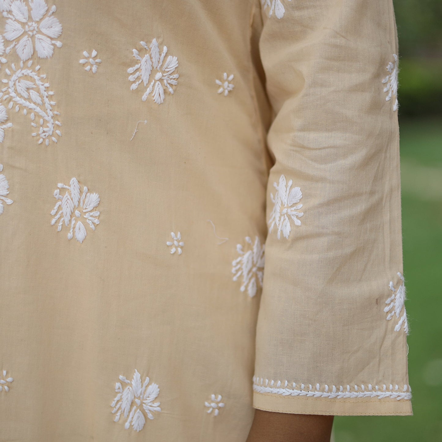 Buy Chikankari Hand Embroidered Cotton Long Kurta for Women
