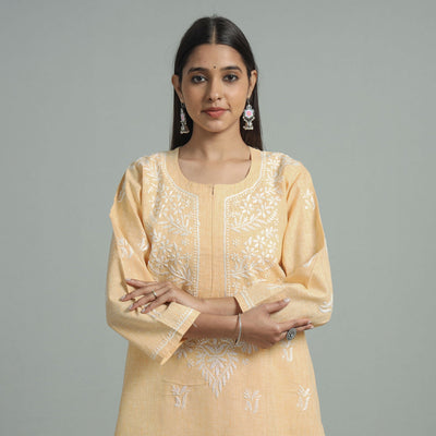  Chikankari Hand Embroidered Cotton Long Kurta for Women