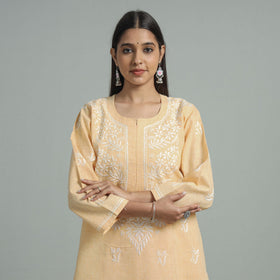  Chikankari Hand Embroidered Cotton Long Kurta for Women