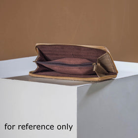 Beige Chikankari Hand Embroidered Tussar Silk Wallet