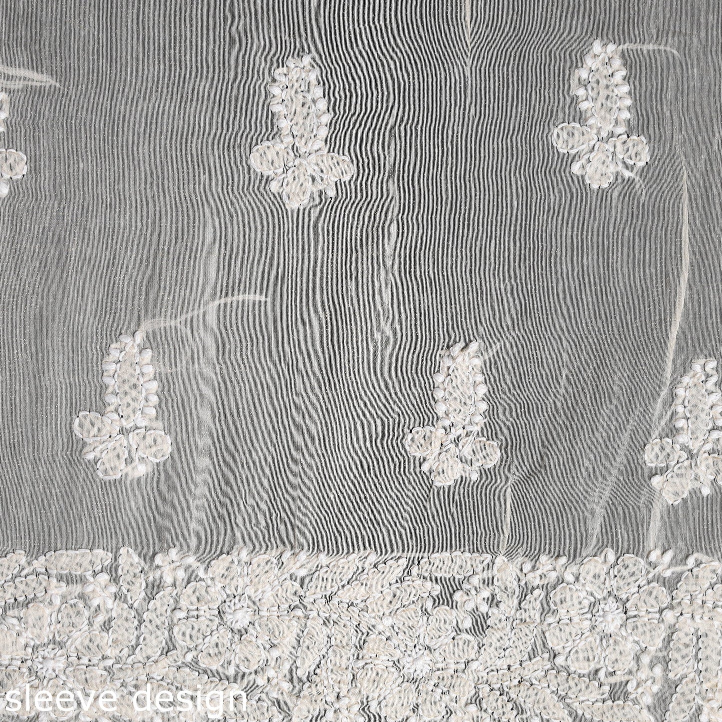 Beige Chikankari with Parsi Style Embroidery Cotton Kurta Material