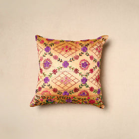Beige - chinon hand embroidery cushion cover 07