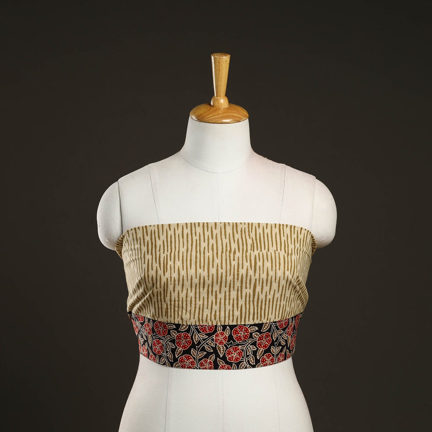 Beige - cotton akola blouse piece 44 - handcrafted