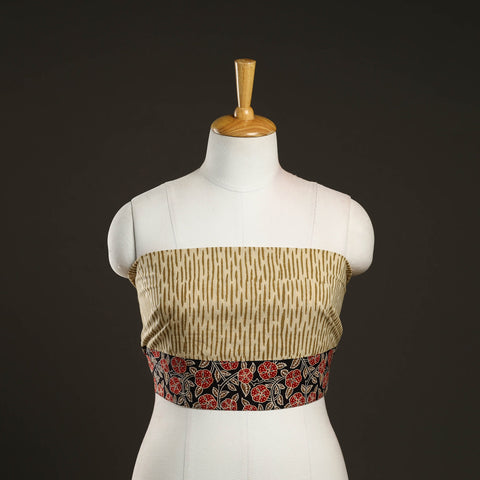 Beige - cotton akola blouse piece 44 - handcrafted