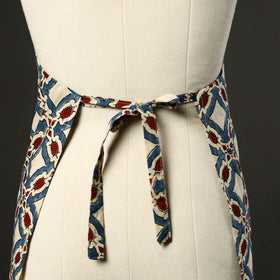 Beige - cotton apron with pocket 46 - handcrafted