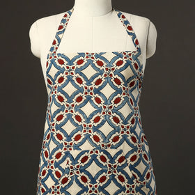 Beige - cotton apron with pocket 46 - handcrafted