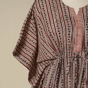 Beige - cotton bagh kaftan with tie-up waist (medium) 10