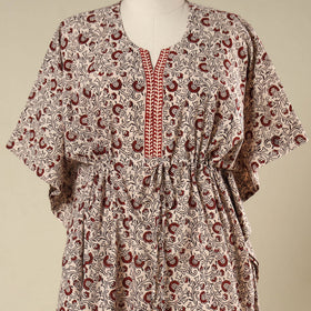 Beige - cotton bagh kaftan with tie-up waist (medium) 24