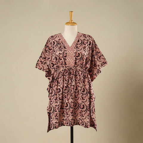 Beige - cotton bagh kaftan with tie-up waist (medium) 25