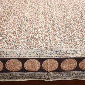 Block Print Cotton Double Pedana Kalamkari Bed Sheet