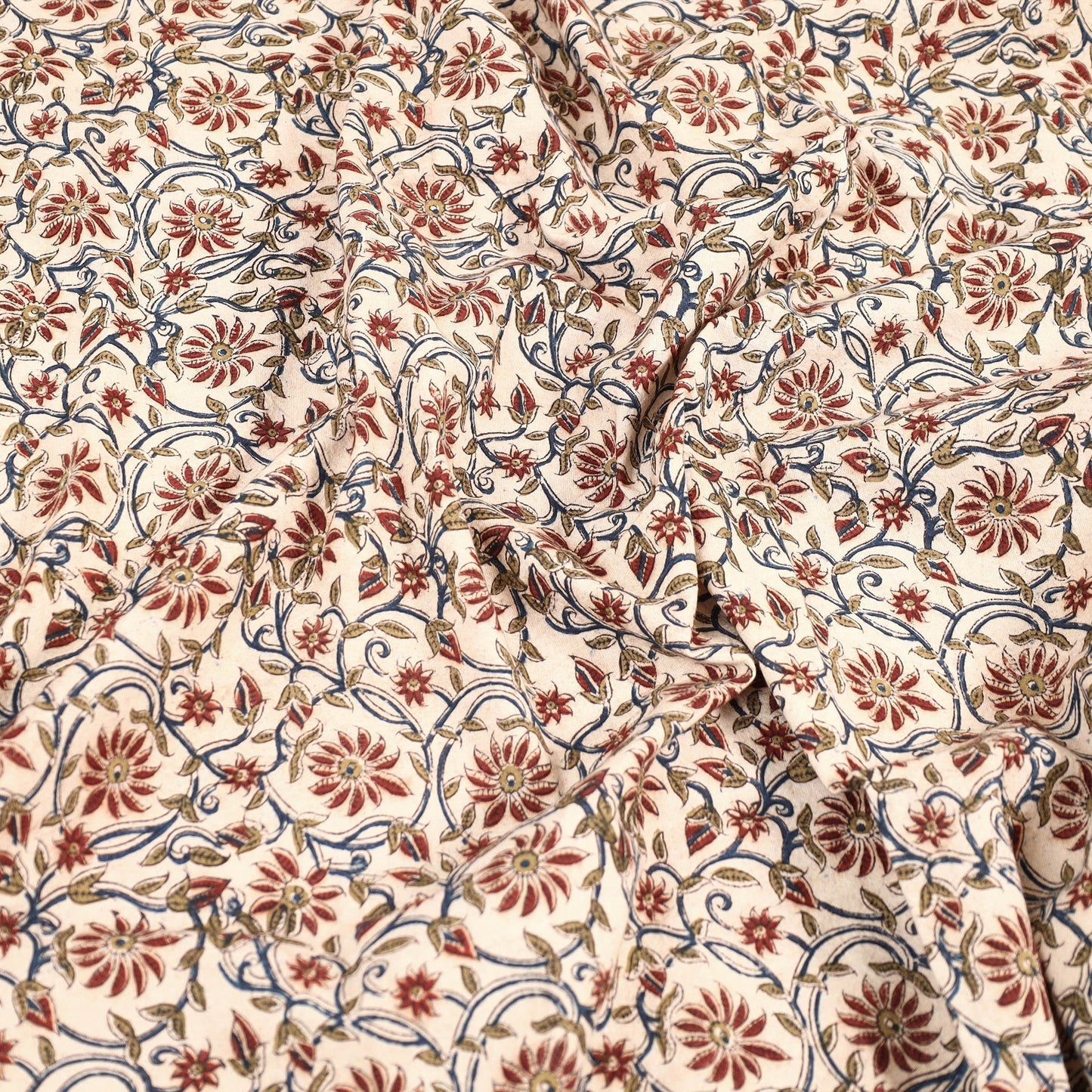 Block Print Cotton Double Pedana Kalamkari Bed Sheet
