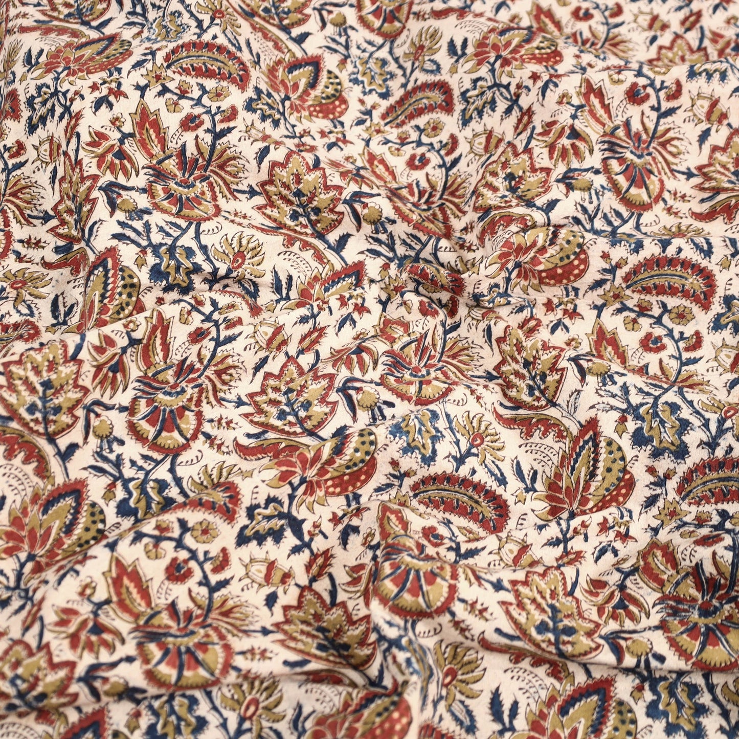 Block Print Cotton Double Pedana Kalamkari Bed Sheet