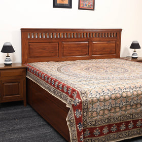 Buy Pedana Kalamkari Block Printed Cotton Double Bed Cover (111 x 91 in) 21 Online at iTokri.com