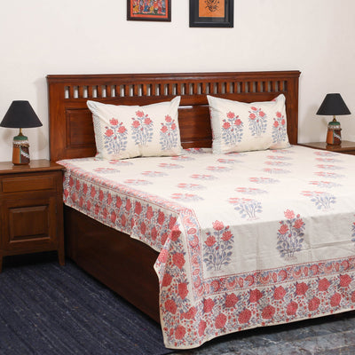 Cotton double sanganeri bed sheet set (108 x 90 in) 07