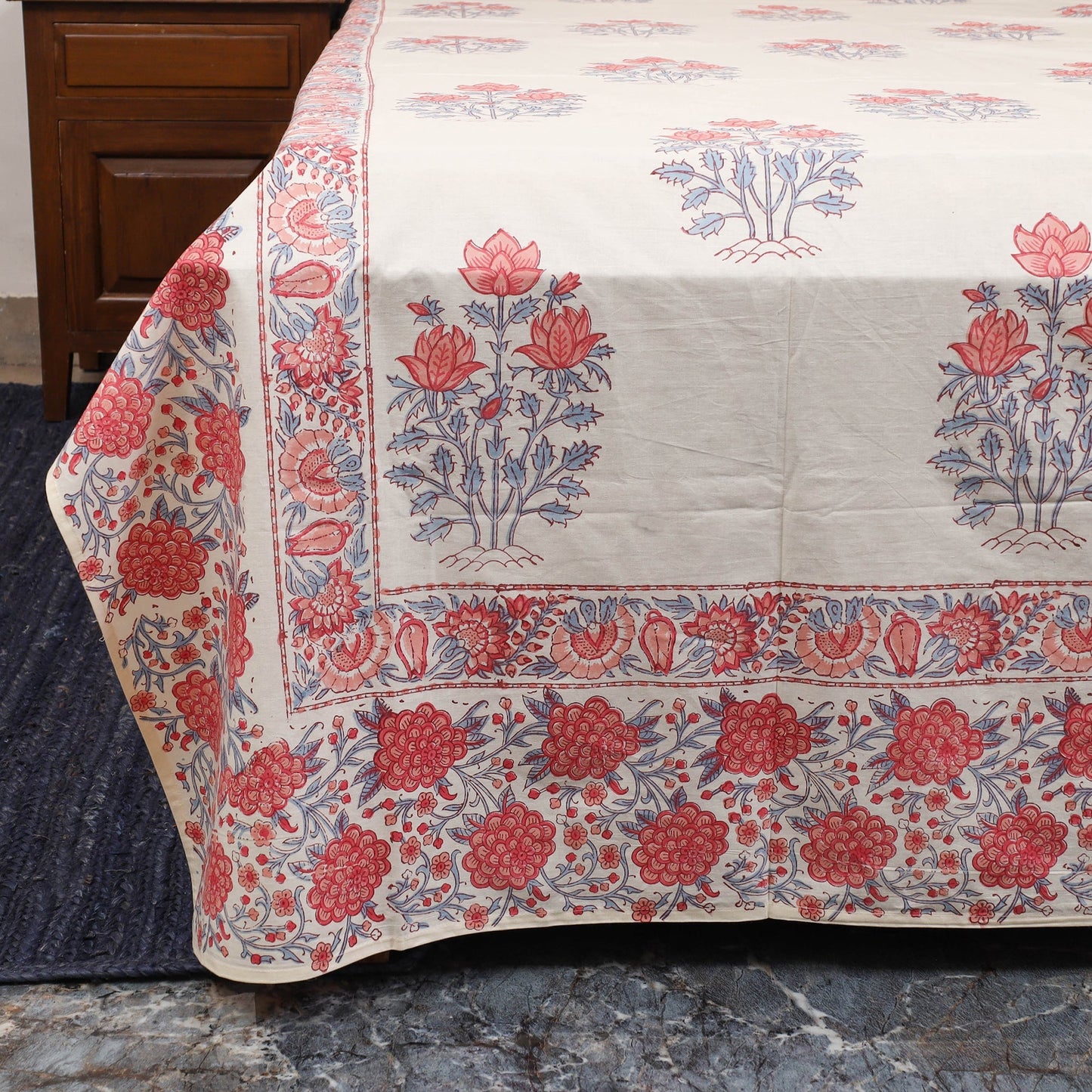 Cotton double sanganeri bed sheet set (108 x 90 in) 07